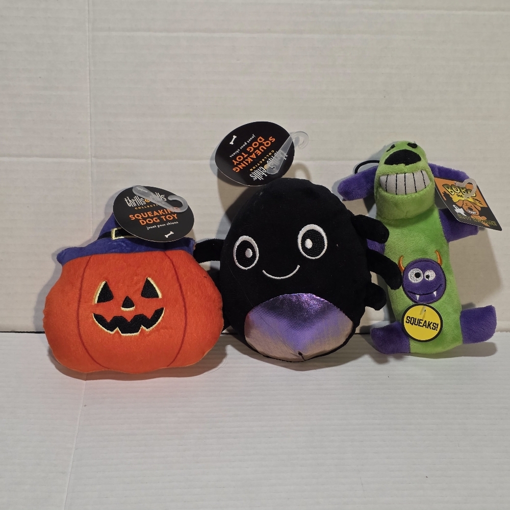 New Halloween Squeaking Dog Toys 6-7 Inch NWT